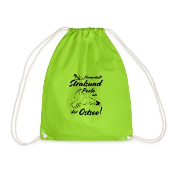 Stralsund, ville hanséatique perle de la mer Baltique - Sac de sport léger - vert néon - Devant