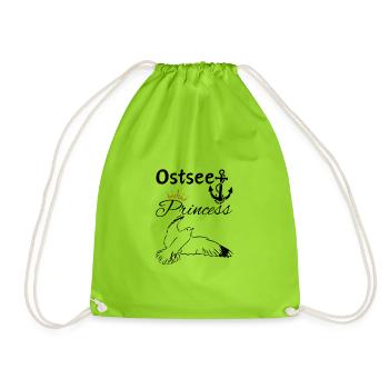 Princesse de la mer Baltique-Ancre de princesse de la mer Baltique et mouette - Sac de sport léger - vert néon - Devant