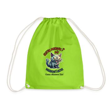 Good morning? Huh! Beware of old very thin ice - Drawstring Bag - neon green - Front