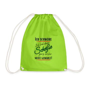 I swear I didn't choose this shit! - Drawstring Bag - neon green - Front