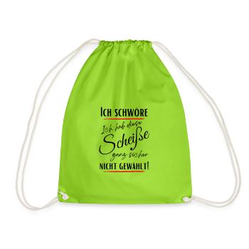 I swear I didn't choose this shit! - Drawstring Bag - neon green - Front