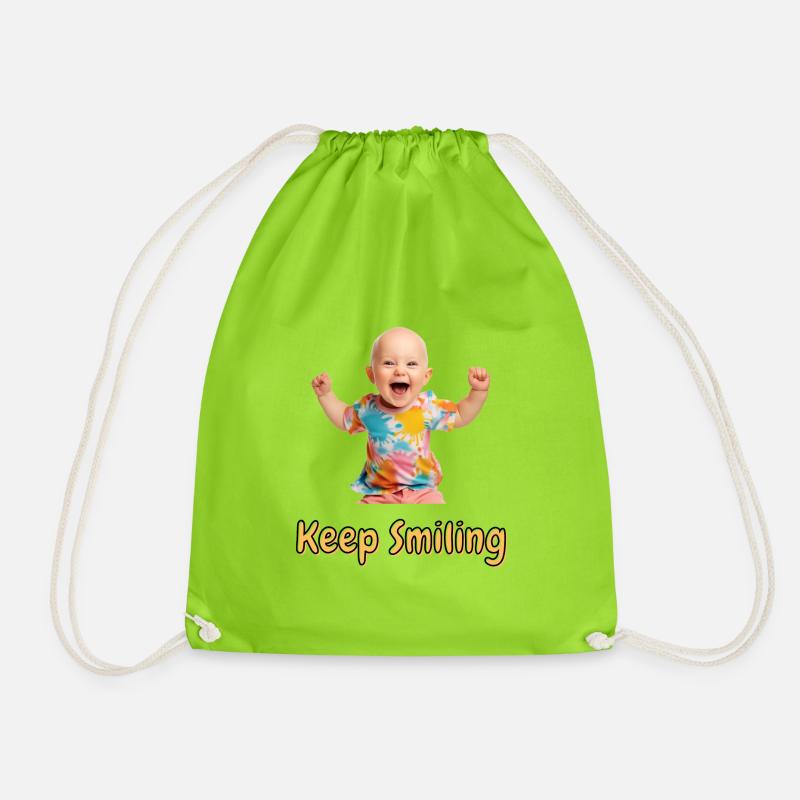 Keep Smiling - Turnbeutel - Neongrün