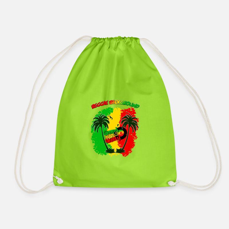 Reggae Background - Drawstring Bag - neon green