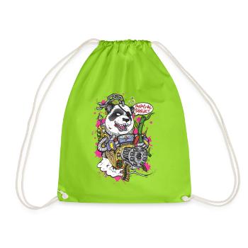 "PANDAS WILL SURVIVE!" - Drawstring Bag - neon green - Front