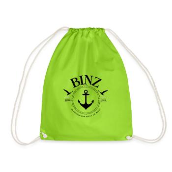 Binz, Baltic seaside resort pearl on the Baltic Sea - Drawstring Bag - neon green - Front