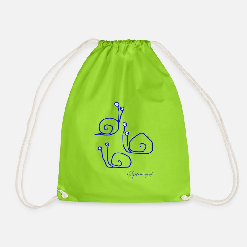 Snailmeeting © Chyropterum Innoxius - Drawstring Bag - neon green