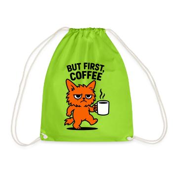 Mais d’abord chat café - Sac de sport léger - vert néon - Devant