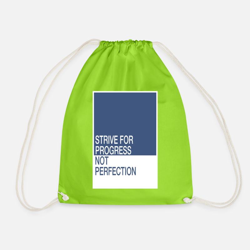 Strive for Progress, Not Perfection - Turnbeutel - Neongrün