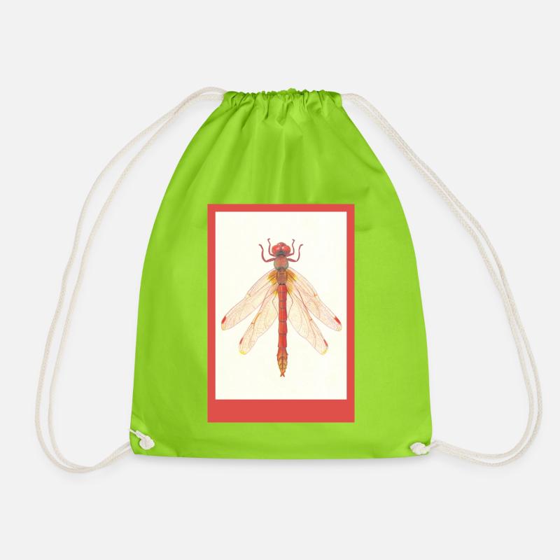 Illustration de la Libellule Rouge - Sac de sport léger - vert néon