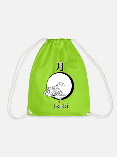 Tsuki – Japanischer Mond | Torii Apparel - Turnbeutel - Neongrün