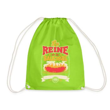 Reine de la Saucisse - Sac de sport léger - vert néon - Devant