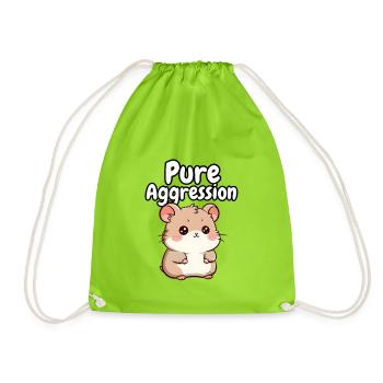 Pure Aggression Hamster - Drawstring Bag - neon green - Front