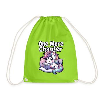 One More Chapter Unicorn Cozy - Drawstring Bag - neon green - Front