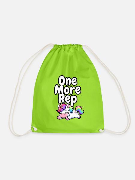 One More Rep Unicorn Gym - Turnbeutel - Neongrün