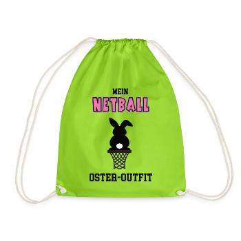 Netball Spielerin Netballerin Oster Geschenk - Turnbeutel - Neongrün - Vorne
