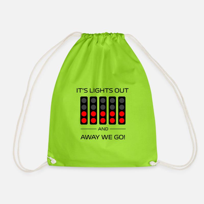 It's lights out and away we go! - Drawstring Bag - neon green
