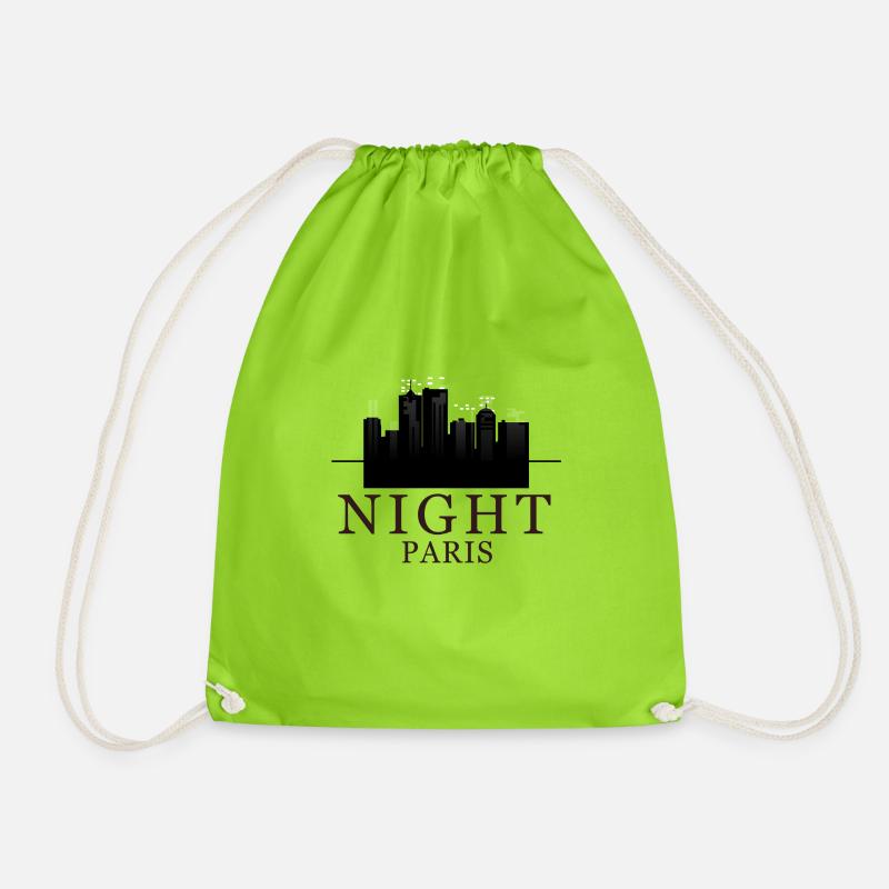 Night By Paris de couleur noire - Sac de sport léger - vert néon