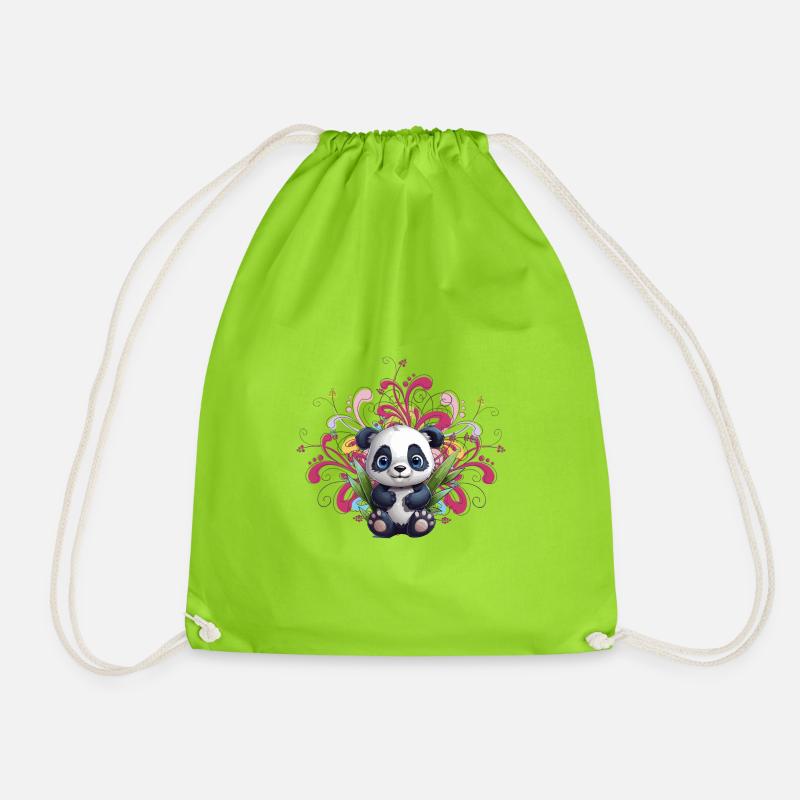 Little Panda - Turnbeutel - Neongrün