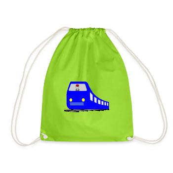 Train ou métro sur les rails avec chauffeur - Sac de sport léger - vert néon - Devant