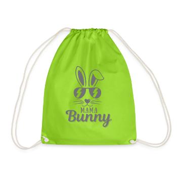 Mama Hase, Stolze Mama - Turnbeutel - Neongrün - Vorne