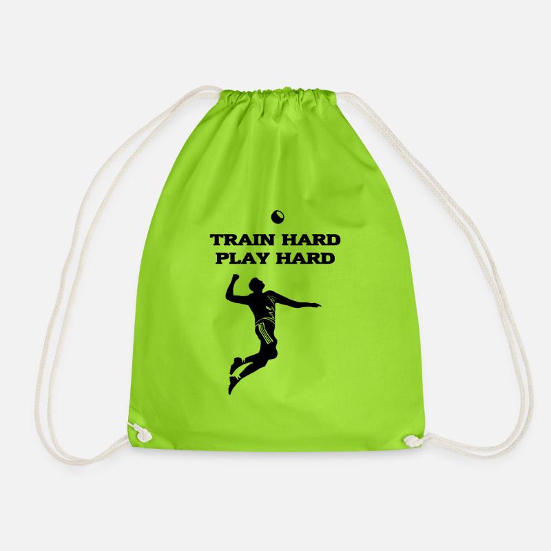 TRAIN HARD - Drawstring Bag - neon green