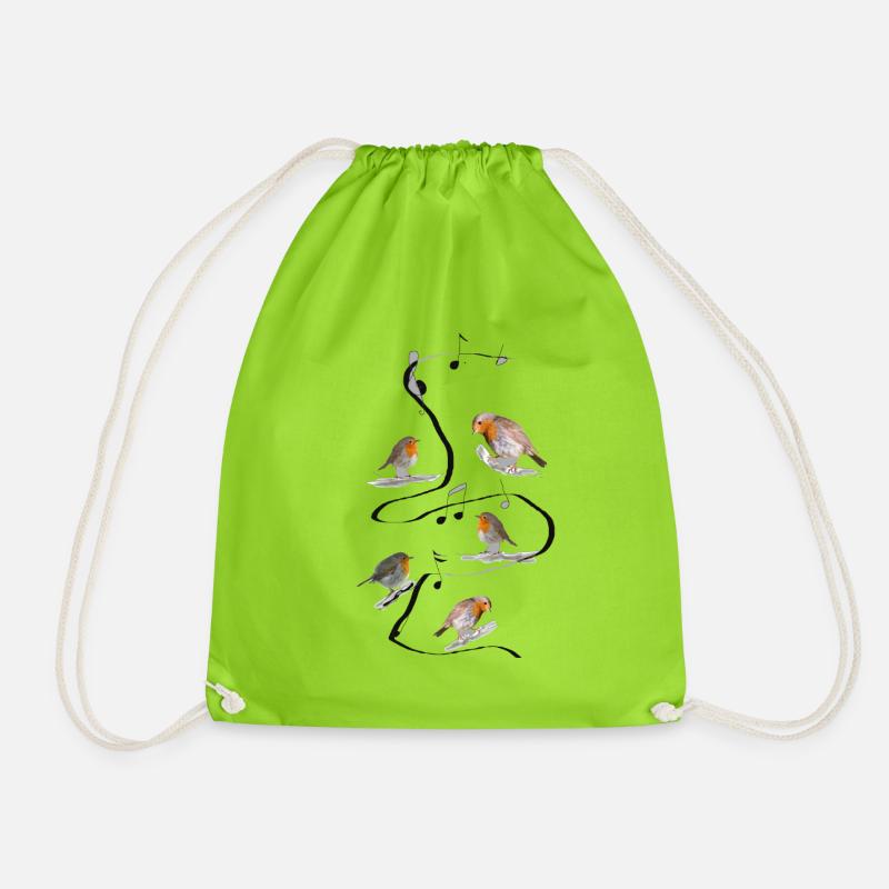 Robins, musique, mélodie - Sac de sport léger - vert néon