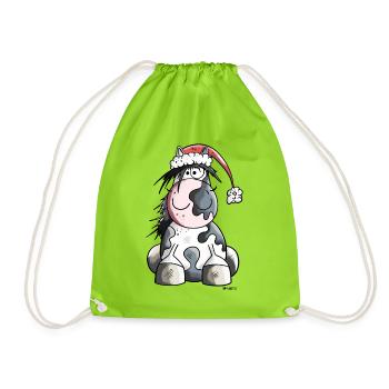 Cheval Noël - Sac de sport léger - vert néon - Devant