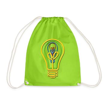 Ampoule néon couleurs fluorescentes - Sac de sport léger - vert néon - Devant