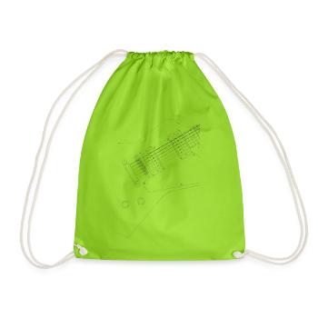 guitare Explorer noire - Sac de sport léger - vert néon - Devant