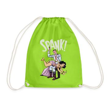 Spank! In plain language - Drawstring Bag - neon green - Front