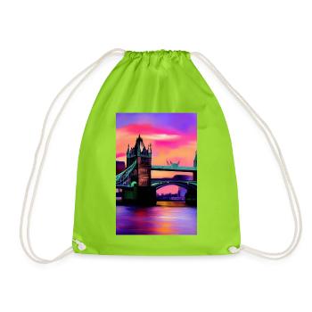 Bridges in London - Drawstring Bag - neon green - Front