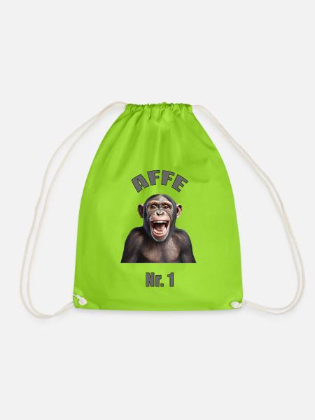 AFFE - Ein tolles Affen T-Shirt !!! - Turnbeutel - Neongrün