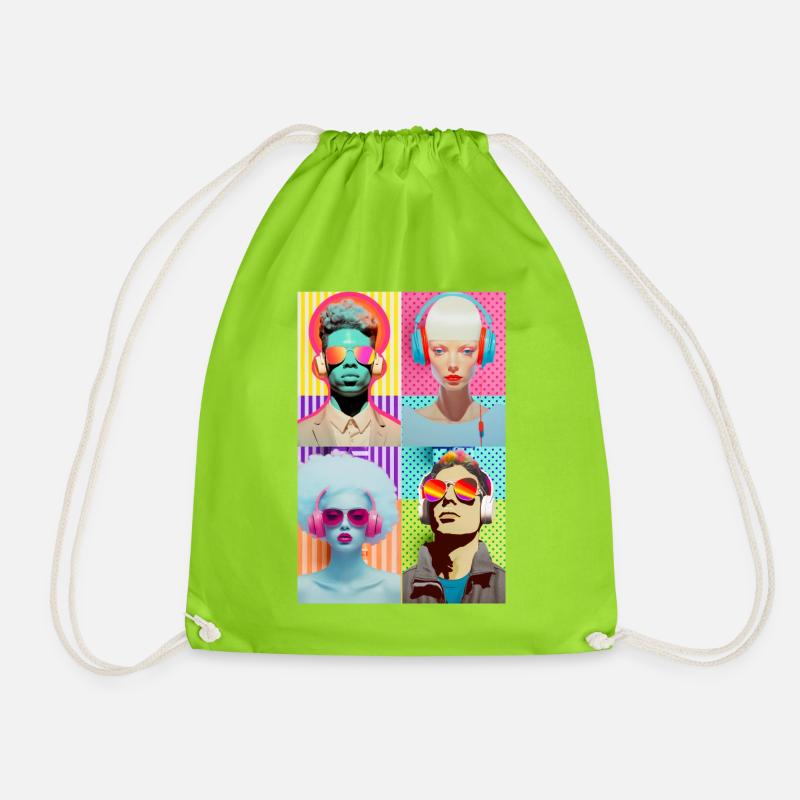 Musik Pop Art - Turnbeutel - Neongrün