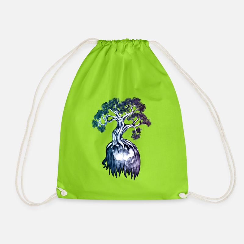 Symbolischer Baum – Innere Stärke Illustration - Turnbeutel - Neongrün