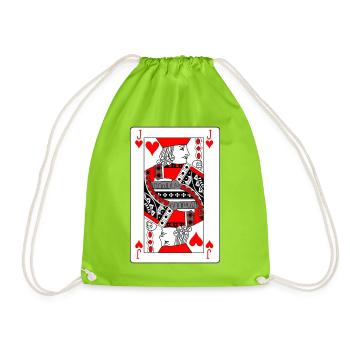 Carte à jouer Valet de cœur - Sac de sport léger - vert néon - Devant