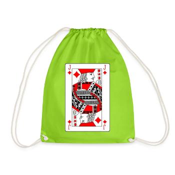 Spielkarte Diamant Bauer - Turnbeutel - Neongrün - Vorne