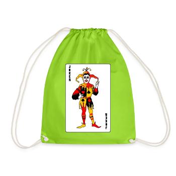 Playing Card Joker Color - Drawstring Bag - neon green - Front