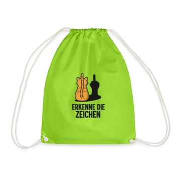 Les chats de l’ombre du chat qui agitent reconnaissent les signes - Sac de sport léger - vert néon - Devant