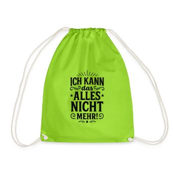 Ich kann das alles nicht mehr gen Z meme - Turnbeutel - Neongrün - Vorne