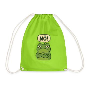 Statement Nope Frog Just No - Drawstring Bag - neon green - Front