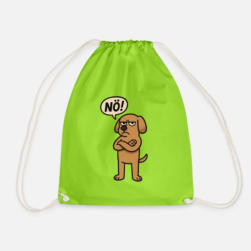 Nö lustiger Spruch Hund - Turnbeutel - Neongrün