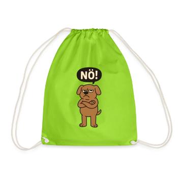 Statement dog nope just no - Drawstring Bag - neon green - Front