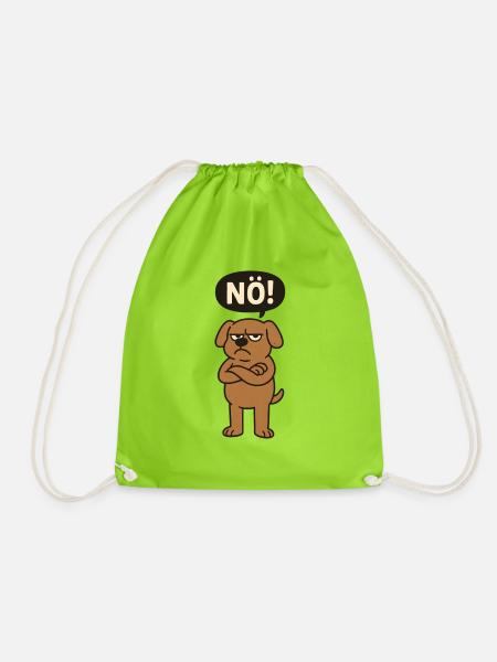 Statement Hund Nö Einfach Nein - Turnbeutel - Neongrün