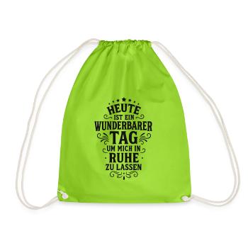 Wonderful day to leave me alone - Drawstring Bag - neon green - Front