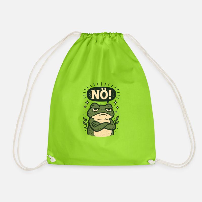 Statement Nö Frosch Einfach Nein - Turnbeutel - Neongrün