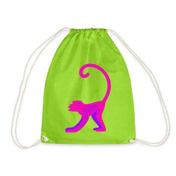 Neon Pink Monkey - Turnbeutel - Neongrün - Vorne