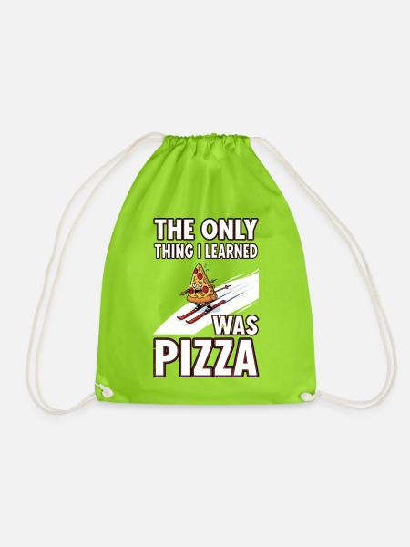 Pizza auf Skiern Lektion - Turnbeutel - Neongrün