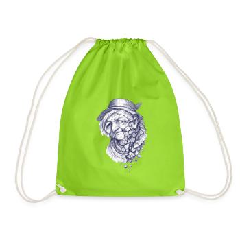 Stone portrait - Drawstring Bag - neon green - Front