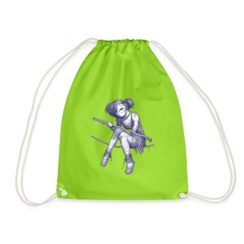 Rope acrobat in dreadpunk - Drawstring Bag - neon green - Front