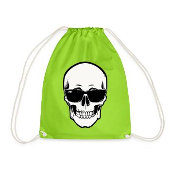 Squelette avec lunettes de soleil en monochrome - Sac de sport léger - vert néon - Devant